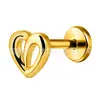 Jiangtai F136 Titânio Transfronteiriço Estilo Pino Coração Alado Piercing Labial Liga de Titânio G23 Joia para Body Piercing Cartilagem da Orelha Stud