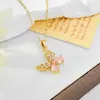 Acessórios de Colar Borboleta Colorida com Zircônia Microincrustada de Venda Quente Transfronteiriça para Mulheres, Acessórios de Corrente para Clavícula Versáteis de Moda de Nicho