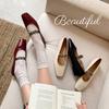 ¡La textura es asombrosa ~! Zapatos Mary Jane estilo Hepburn para mujer Zapatos de mujer Primavera y Otoño Plano Suela suave Cuero Zapatos de cuero suave