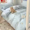 Juego de ropa de cama para dormitorio de estudiante universitario: juego de tres piezas de algodón puro, que incluye funda de edredón, sábana plana y sábana bajera, disponible en juegos de cuatro o seis piezas, listo para mudarse