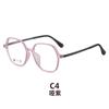Moda transfronteriza gafas ópticas lisas sin grado montura poligonal de titanio tr moderna gafas lisas unisex