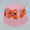 Chapéu de Pescador Infantil Transfronteiriço com Estampa de Ursinho Desenho Animado Fofo Proteção Solar ao Ar Livre Chapéu de Sol Versátil Casual Chapéu Balde