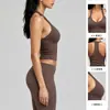 Top esportivo versátil de malha canelada com gola halter e decote V nas costas nadador, modelagem justa, curto, para fitness, yoga e esportes, estilo europeu e americano, transfronteiriço