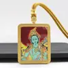 Collar Tanka de Cinabrio Dorado de Xizang Zodiaco Zaki Carnero Zorro Hada Colgante Tanka Wuye Colgante