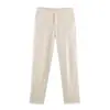 Conjunto de Roupa Europeia e Americana Feminina Zr Cross-Border Aliexpress Venda Quente Atacado Moda Blended Slim-Fit Top + Calça Cropped