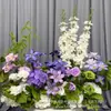 Arranjo de Flores Phalaenopsis para Casamento Vermelho Rosa Estilo Floresta Decoração de Cena de Casamento Arranjo de Chão Flores Flores Decorativas para Fundo de Noivado
