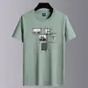 Camiseta de Manga Curta para Homem, Verão 2026, Algodão Puro de Manga Meia-Manga para Homem, Casual Solta, Top de Marca Tendência, Camiseta, Camiseta Básica