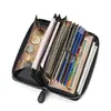 Cartera de Monedas de Cuero Genuino con Cremallera y Parches de Cuero con Grano de Lichi Porta Monedas de Amazon Bolso de Mano Antirrobo para Documentos de Identidad