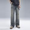 CD Jeans rasgado masculino primavera novo retro lavado velho casual calças estilo americano high street solto calças retas