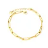 Pulseira de Corrente de Metal da Moda Mais Vendida Transfronteiriça para Mulheres, Pulseira de Clipe de Papel de Aço Inoxidável de Alto Padrão de Nicho no Atacado