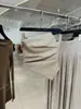 DestaqueRan26 Outono Inicial Novo Malha Cupro Irregular com Caimento Plissado Slim-fit Bandeau