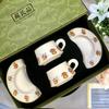 Juego de Tazas de Café Cerámicas Retro Tazas para Pareja Té de la Tarde Souvenir de Alto Valor Caja de Regalo Retro Regalo al por Mayor