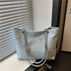 2025 Bolso Fresco Nuevo Bolso para Estudiante Tutorial Bolso Tote Dulce Casual Bolso Rayado de Colores Bolso de Hombro
