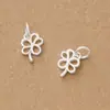 Plata pura s925 electrochapada fina artesanía mini plata lisa 6mm trébol de cuatro hojas colgante anillo pulsera DIY accesorios de joyería de plata materiales