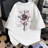 Camiseta Trendy de Manga Curta Estilo Americano para Homens 2026 Nova Roupa de Verão Jovem Top Versátil Masculino de Meia Manga