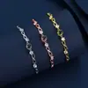 Pulseira de flor de mosaico com zircônia, novo sucesso de vendas transfronteiriço para mulheres, 100 idiomas, foto colorida, projeção HD, joias em estoque