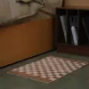 Estilo Ins Cuadros Rayados Coreanos Alfombrillas para Piso de Baño Alfombrillas Absorbentes para Pies de Hogar Resistentes a Manchas y al Desgaste Alfombras para Sala de Estar
