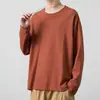 Ropa exterior nueva para hombre 2026 cuello redondo color liso para ir al trabajo, casual, transpirable, simple, sudadera ajustada