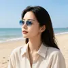 Nuevas Gafas de Sol de Moda Sin Marco con Diamantes, Gafas de Sol Metálicas Retro, Gafas de Sol con Protección UV que Cambian de Color, Modernas