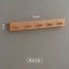 Perchero de Madera Maciza Nórdico para Colgar Abrigos Detrás de la Puerta, Gancho de Pared para Entrada sin Taladro, Una Fila de Ganchos de Madera Largos