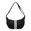 Bolso tipo Dumpling Negro Estilo Deportivo, Bolso Cruzado Casual, Gran Capacidad, Bolso Ligero para Yoga, Bolso de Hombro Versátil para Moda Urbana