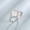 Chicas Picantes Europeas y Americanas Explosiones Anillo de Trébol de Cuatro Hojas de Plata de Ley S925 Ónice Negro Anillo de Fritillaria Blanca Femenino Anillo de Plata