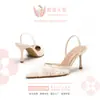 Zapatillas de Casa sin Cordones de Punta Fina Estilo Francés de Nuevo Estilo para Mujer, Zapatos Casuales de Moda para Mujer Primavera y Verano, Sandalias de Malla con Tacón Alto