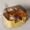 Caixa de areia extra grande para gatos com tampa superior transparente removível, comutável entre os modos semi-fechado e totalmente fechado