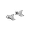 Pendientes de plata de ley S925 con forma de luna de diamante y pasador roscado, sin tapones para los oídos, elegantes, chapados en oro, ligeros, de lujo, para mujer.