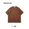 Camiseta Pesada de Algodão Solta 340g, Marca Tendência Algodão Puro Oversized Lisa Cor Sólida Ombro Caído Unissex Manga Curta Camiseta Básica