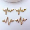 Pingente de Cobre Banhado a Ouro Zircônia Cor Duradoura Nota de Raio Acessórios para Pulseira Colar DIY Feito à Mão Materiais