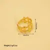 Moda Europeia e Americana Popular Anel Aberto Geométrico de Aço Inoxidável Feminino Nicho Hip-Hop Anel de Aço Titânio Banhado a Ouro 18K Fábrica