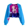 Huntrx Patrón Impreso en 3D Nuevo Estilo Transfronterizo Niñas Sudadera Corta Casual de Cuello Redondo