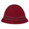 Cachemira 2026 Otoño/Invierno Nuevo Estilo Japonés para Mujer Sombrero de Pescador Bloque de Color Tejido a Mano Resistente Sombrero de Punto Grueso Cálido