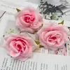 Ventas Directas de Fábrica Cabezas de Flores de Rosa Hechas a Mano Simulación 6cm Flores de Seda Accesorios para Ramillete Tocados Guirnaldas Pared de Flores de Boda Ramillete