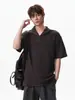 Camisa Polo de Punto Maillard Estilo Retro Old Money Manga Corta para Hombre Verano Holgada Casual de Gama Alta Top de Media Manga