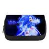 Estuche de Lápices Sonic con Tapa para Estudiantes de Primaria y Secundaria Estuche de Papelería Estampado Estuche de Lápices con Tapa Removible Doble Capa Gran Capacidad
