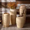 Vaso de Cerâmica Grande de Chão Jingdezhen, Jarra de Cerâmica Grossa Artesanal Retro Nostálgica, Ornamento Feng Shui para Sala de Estar Hotel, Frete Grátis