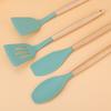 Manoplas para Horno y Mango de Madera Resistente a Altas Temperaturas Juego de 12 Piezas de Utensilios de Cocina de Silicona Sartén Antiadherente Espátula Especial de Silicona Juego de Utensilios de Cocina de Silicona Al por Mayor