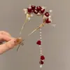 Elegante Pasador de la Dinastía Han Peine en Forma de U Artefacto para el Cabello Pasador con Cabeza de Bola Estilo Antiguo Adorno Fijo para el Cabello para Mujeres en la Parte Posterior de la Cabeza