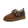 Zapatos Birkenstock de Felpa con Suela Gruesa para Mujer, Botas de Nieve Cálidas 2026 Otoño/Invierno, Mocasines de Piel sin Cordones, Zapatos Bajos de Algodón