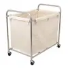 Carrito de lino para habitación de hotel, carrito de servicio de trabajo, carrito de acero inoxidable, carrito de almacenamiento y recolección para lavandería y tintorería