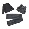 Conjunto de tres piezas con pajarita de lentejuelas estilo coreano para niñas, atuendo de moda trendy para primavera y otoño 2026 para niñas pequeñas