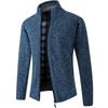 Comércio exterior transfronteiriço outono e inverno nova moda masculina forrado de lã cardigan grosso suéter quente casaco fino gola alta homens