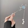 Prata Novo Estilo Chinês Hairpin Estilo Antigo Sentido High-end Feminino 2024 Novo Disco de Cabeça Traseira Hairpin Headwear Hairpin