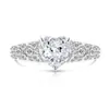 Anillo de Corazón con Corte de Flor de Hielo de Piedra Preciosa de Colores Más Vendido en Tiktok con Corazón Incrustado de Diamante de Alto Carbono Brillante para Transmisión en Vivo Dropshipping