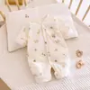 Mono cálido para bebé, chaqueta fina acolchada de algodón, ropa de algodón grado A para recién nacido, 0-12 meses, mameluco acolchado de invierno