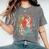 Comércio Exterior Verão Feminino Estilo Americano Retrô Street Pesado Padrão Sereia Algodão Puro Lavado Velho Camiseta para Homens e Mulheres