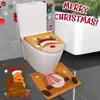Decoraciones Navideñas para Cubierta de Asiento de Inodoro de Nuevo Producto Transfronterizo Cubierta de Asiento de Inodoro de Reno Suministros de Baño Juego de Dos Piezas
