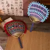 Kit de Materiais para Fazer Ventilador de Juncos Tecido à Mão, Ventilador de Brocado Zhuang, Ventilador de Atividade Pai-Filho Infantil Étnico Miao, Ventilador com Característica Étnica